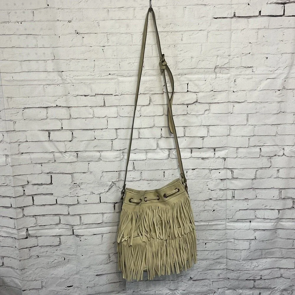 Patricia Nash Crossbody Purse Tan Suede Leather Fringe Bag - Picture 14 of 16
